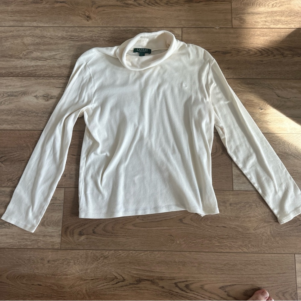 Women's White Turtleneck Top